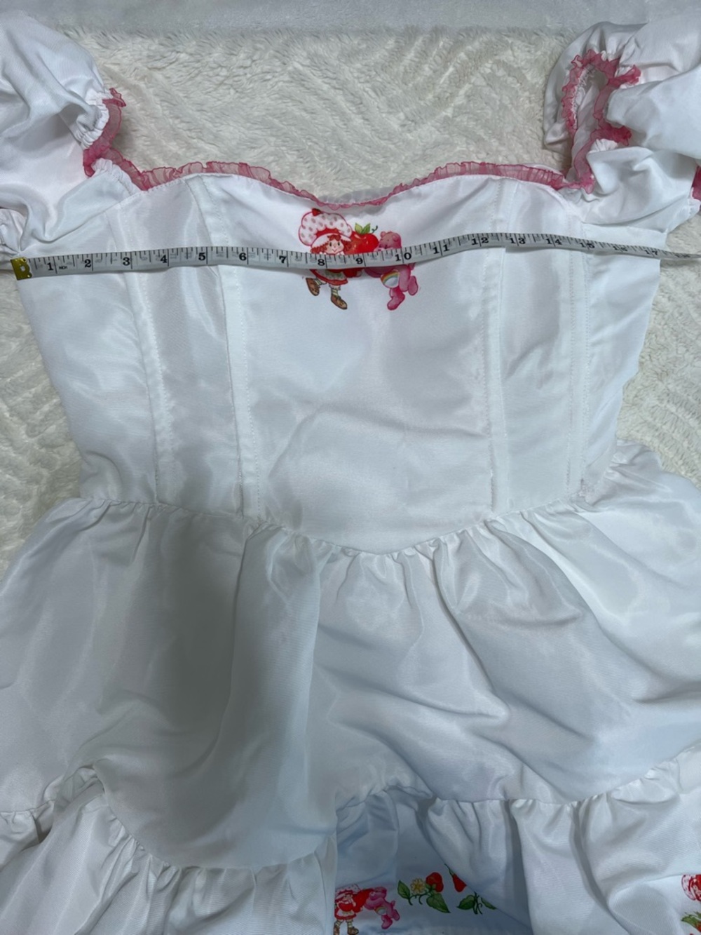 Dolls Kill Strawberry Shortcake Care Bears Puff Sleeve Coquette Dress M - Picture 10 of 16